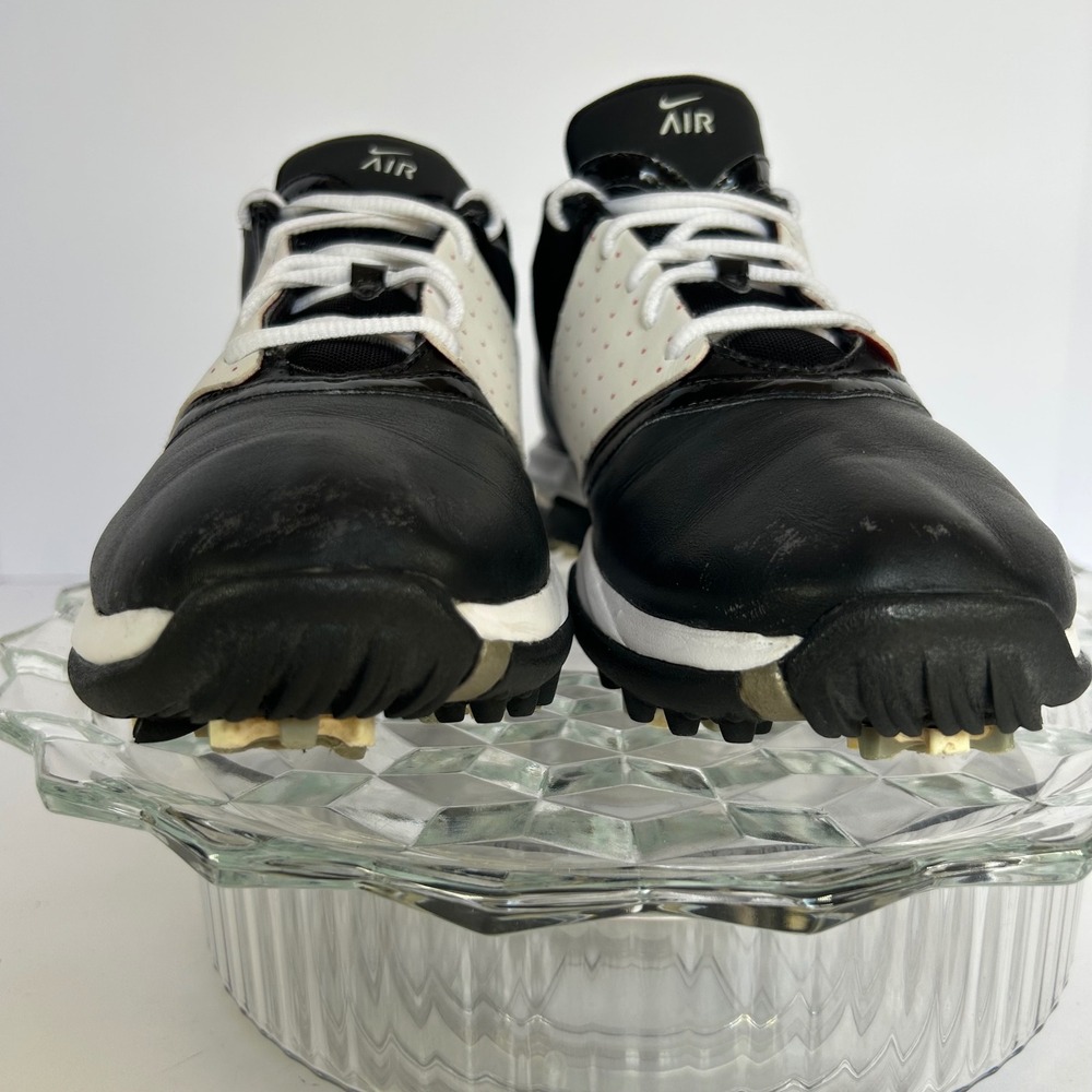Nike Air Golf Shoes Black White‎ Leather Spiked Womens Size 8